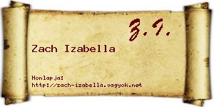 Zach Izabella névjegykártya